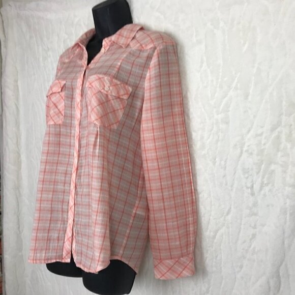 JOIE Plaid Western Style 100% Cotton Button  Down Shirt Size M - Picture 4 of 7